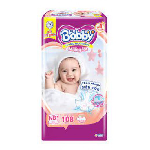 Miếng lót Bobby size Newborn 1 108 miếng (dưới 5kg)